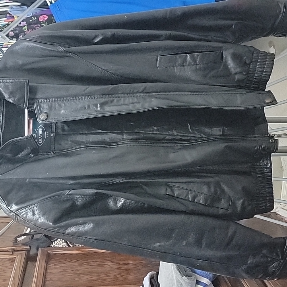 Black leather jacket